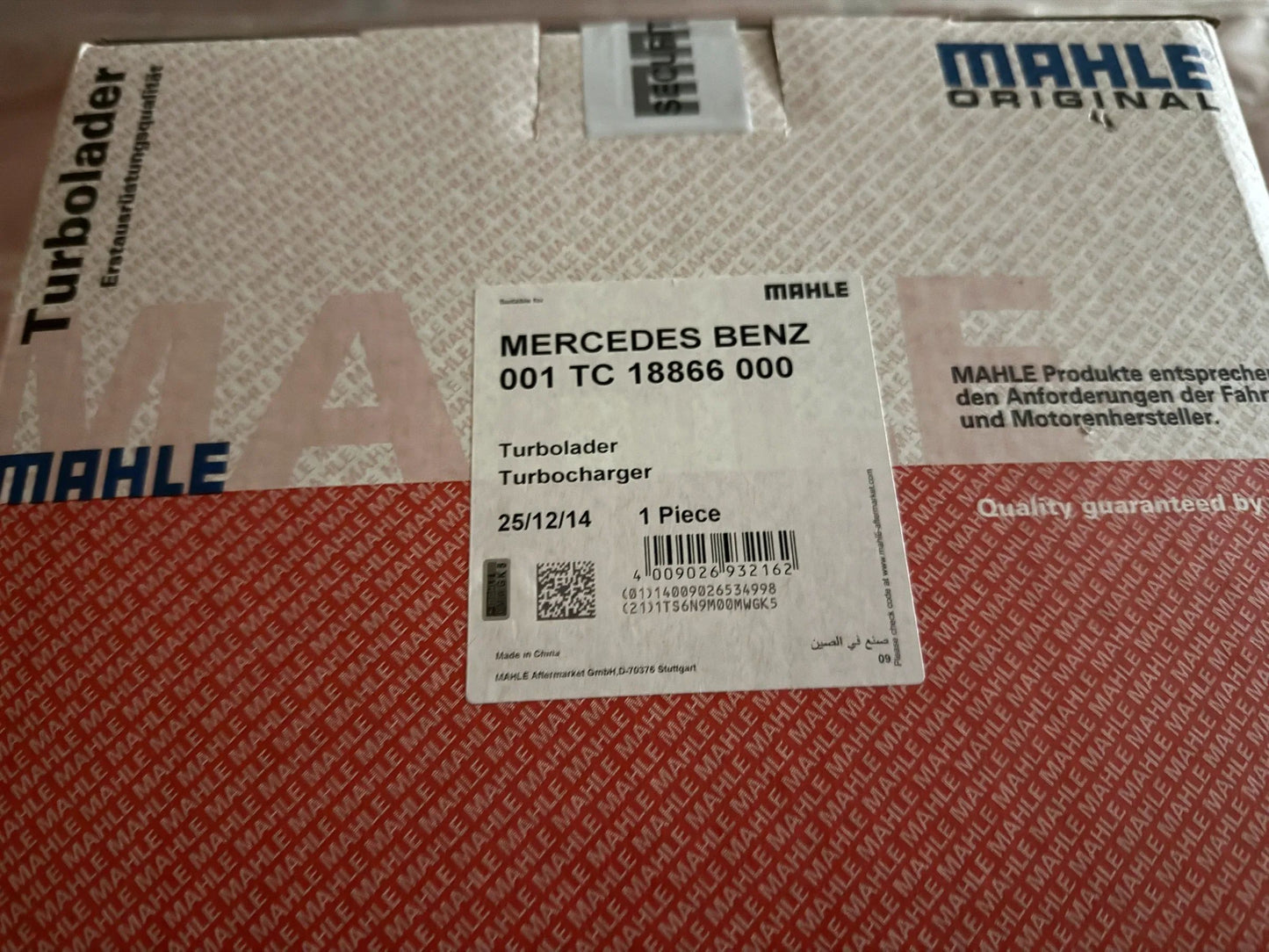Original Mahle Mercedes Benz Turbolader 001TC18866000 NEU
