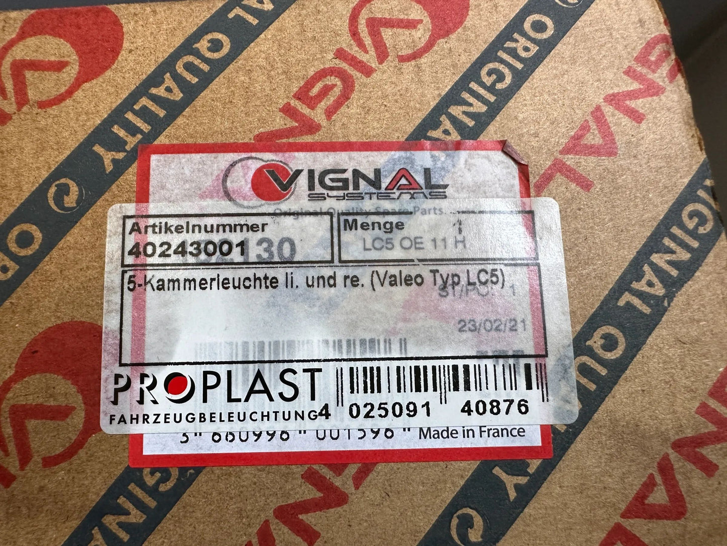 Original PROPLAST Fahrzeugbeleuchtung GmbH Rückleuchte 40243001 NEU