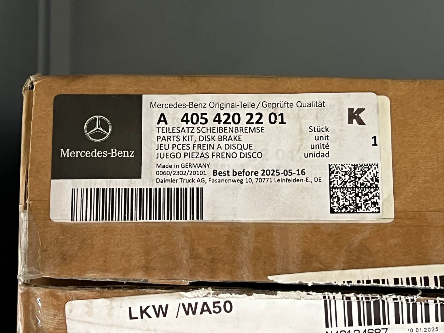 Original Mercedes-Benz TEILESATZ SCHEIBENBREMSE A4054202201 NEU