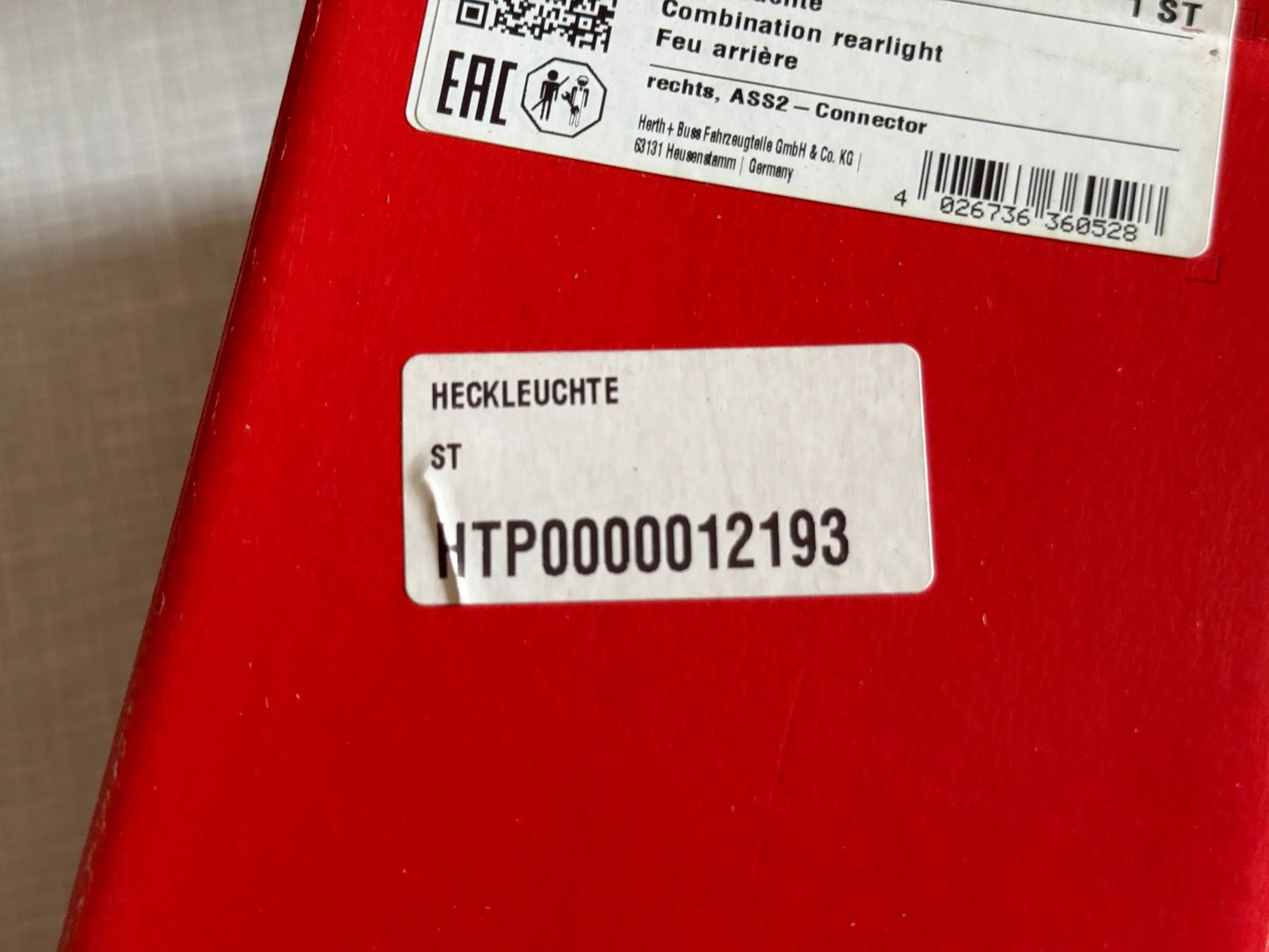 Original Herth+Buss Fahrzeugteile GmbH & Co. KG Heckleuchte rechts 83830162 NEU