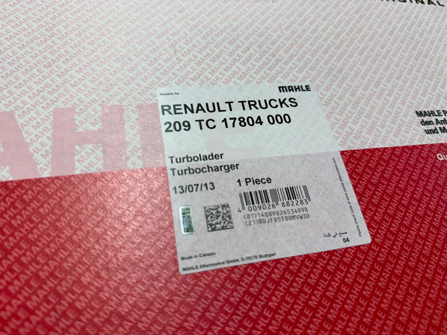 Original Mahle Renault Trucks Turbolader 209TC17804000 NEU