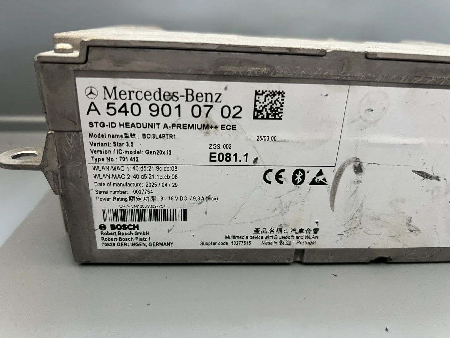 Original Mercedes-Benz W174/178 Steuergerät Headunit A5409010702 NEU