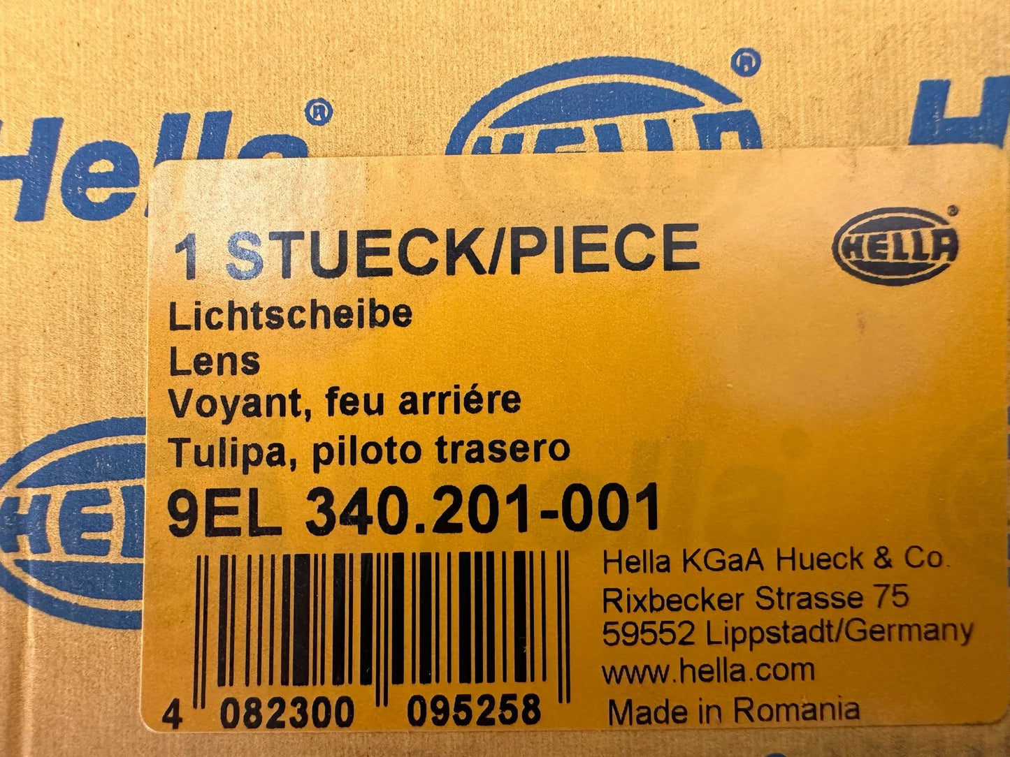 Original Hella Rücklichtglas 9EL 340 201-001 NEU