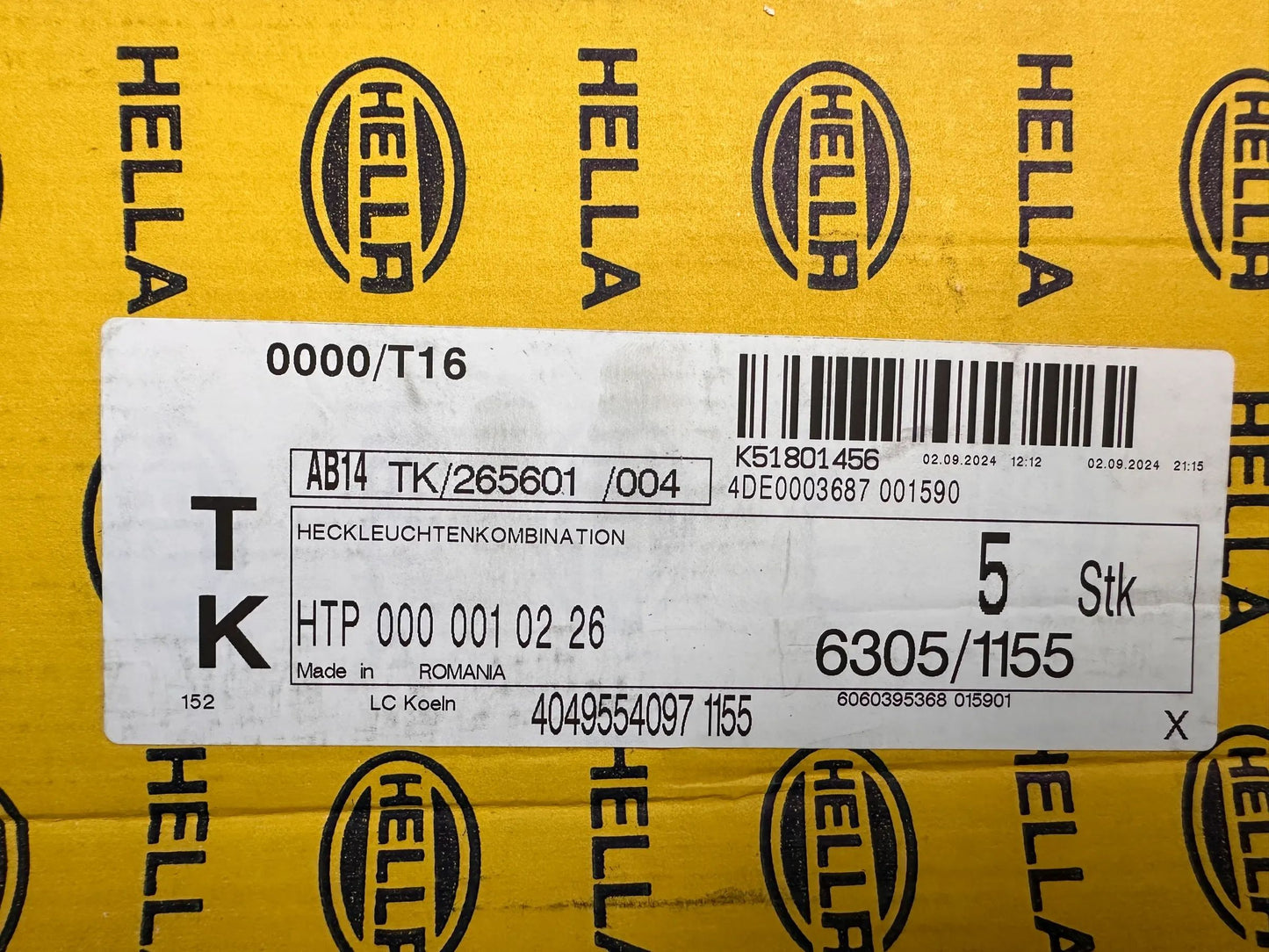 Original Hella Heckleuchte Links 2VP 003 567-111 NEU