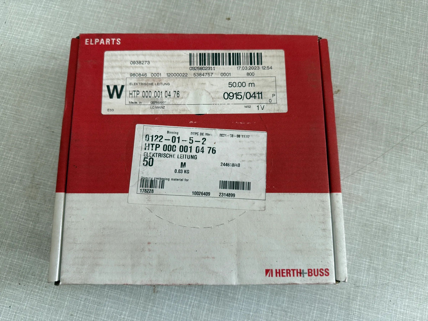 Original Herth+Buss Fahrzeugteile GmbH & Co. KG Elektrokabel 50m 51275109000 NEU
