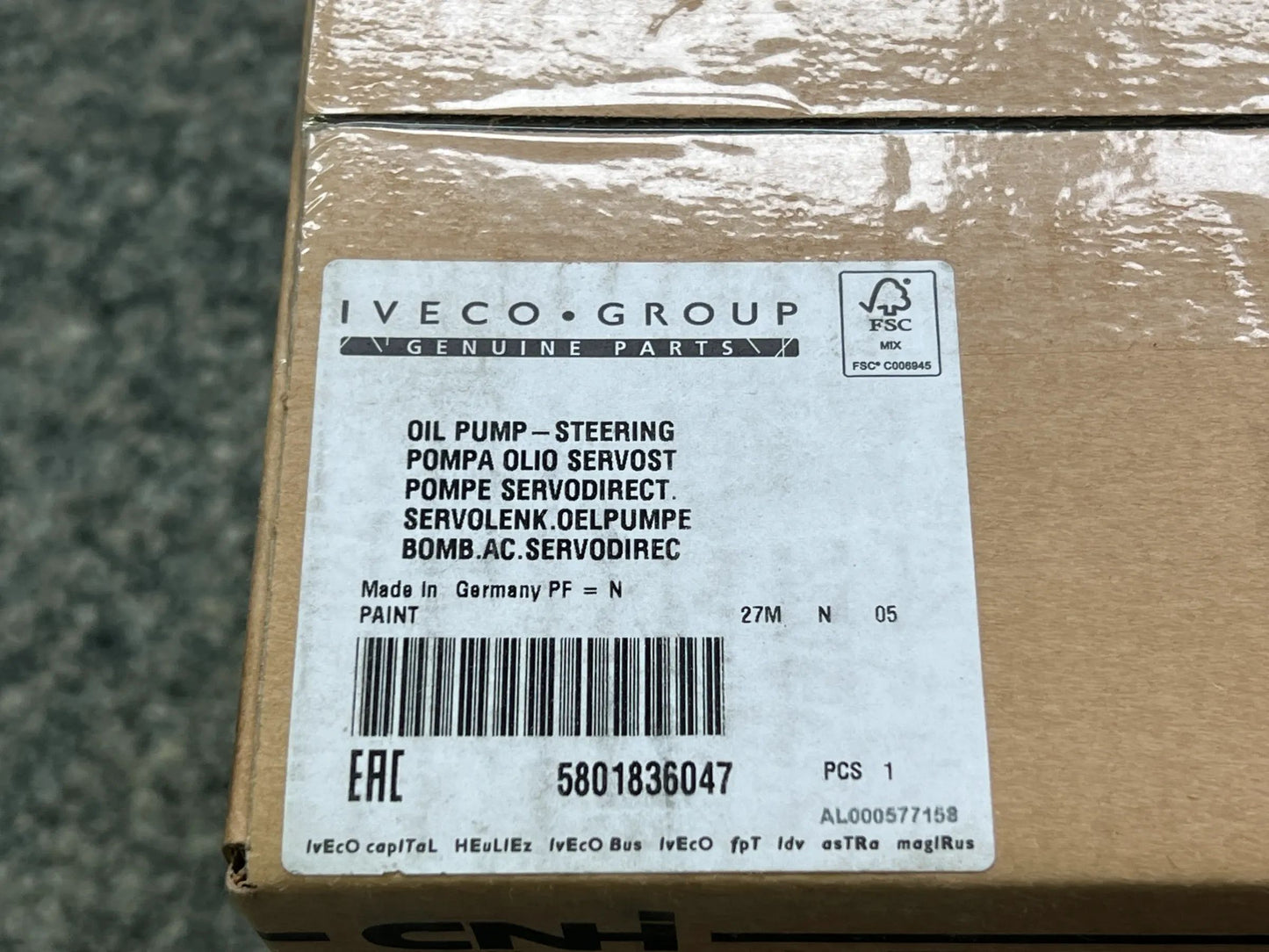 Original Iveco Ölpumpe Servolenkung 5801836047 Bosch 7612955127 5801836047 NEU