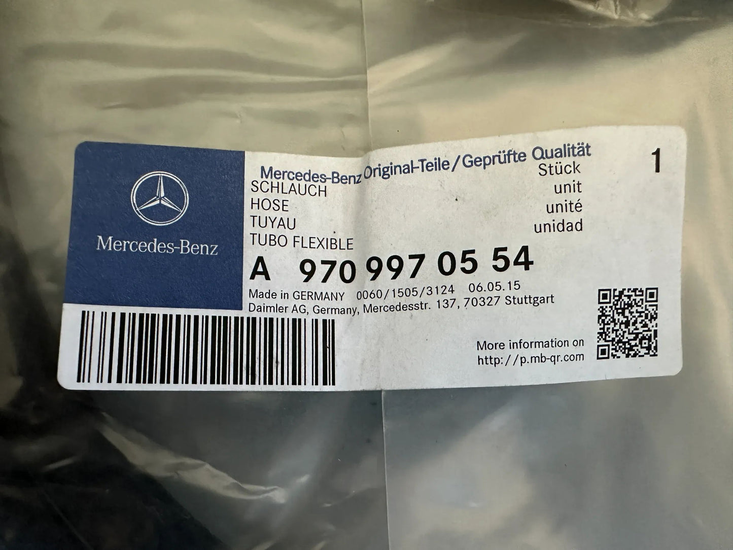 Original Mercedes Benz Schlauch A9709970554 NEU