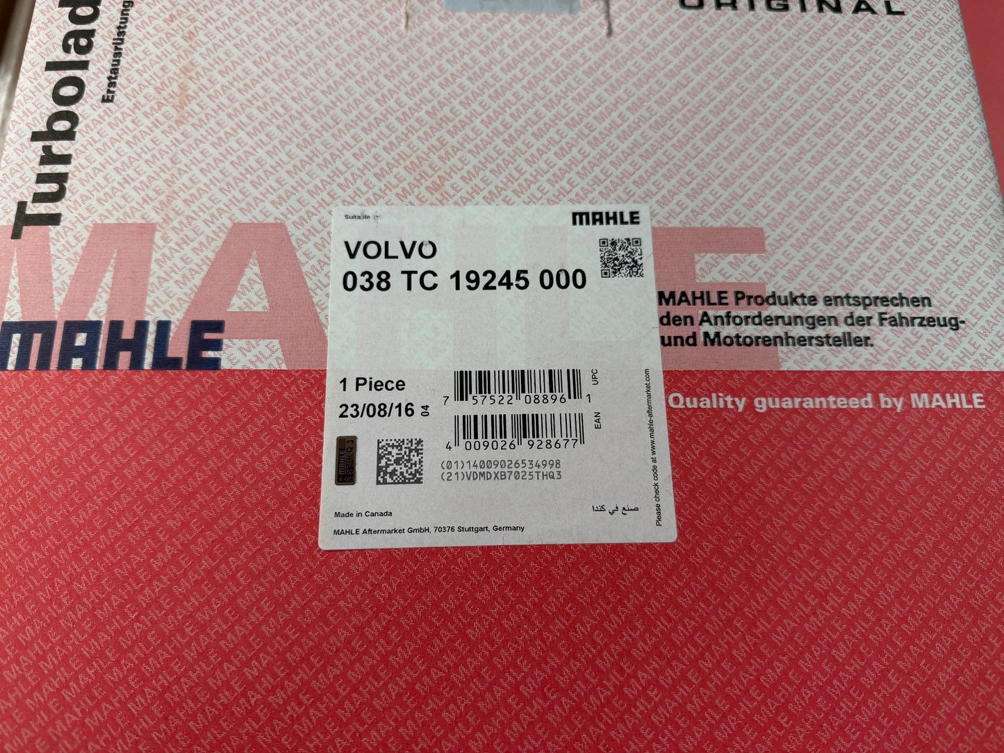 Original Mahle Volvo Turbolader 038TC19245000 NEU