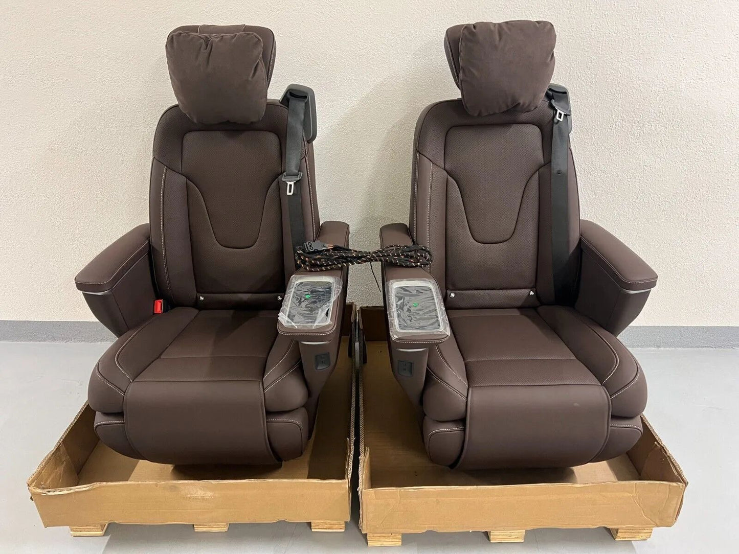 2 X ORIGINAL Mercedes Benz W447 V-Klasse LUXUS-SITZ NAPPA-LEDER BRAUN ELEKTRISCH