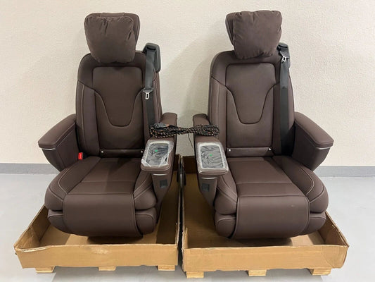 2 X ORIGINAL Mercedes Benz W447 V-Klasse LUXUS-SITZ NAPPA-LEDER BRAUN ELEKTRISCH