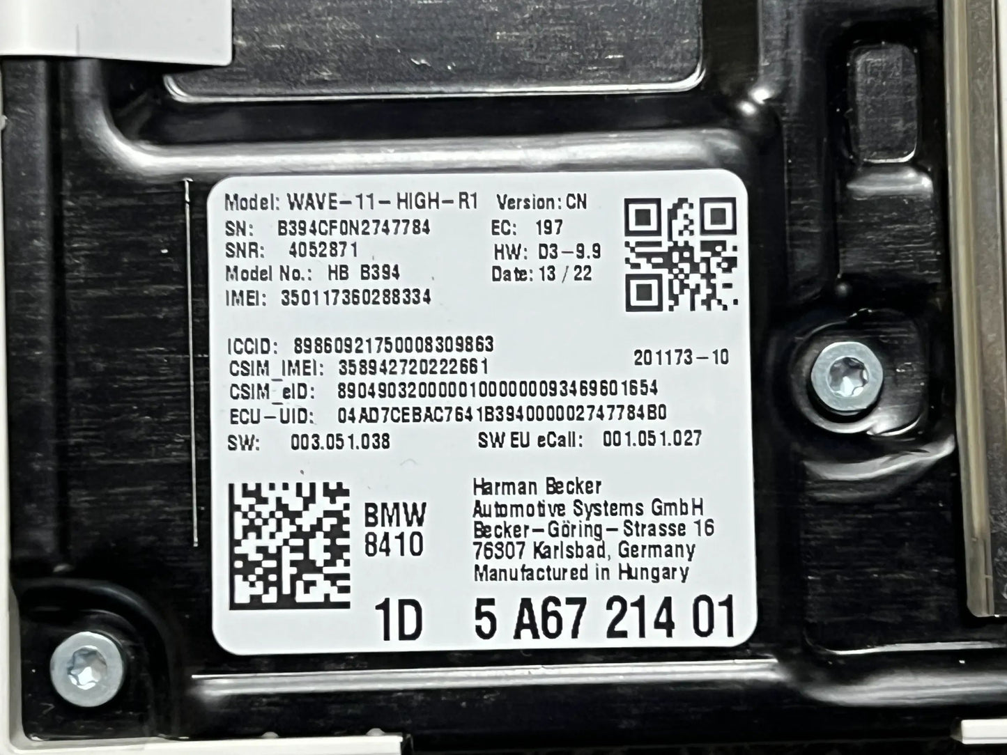 Original BMW Steuergerät für die Telematik-Antenne 5A67214 NEU