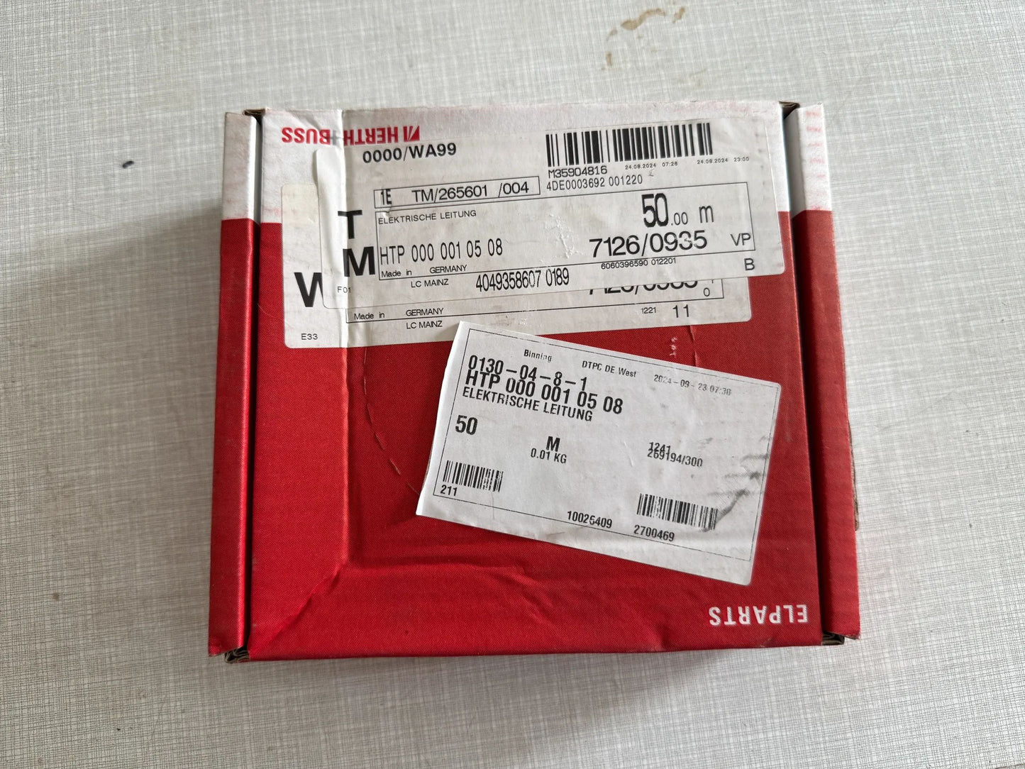 Original Herth+Buss Fahrzeugteile GmbH & Co. KG Elektrokabel 50m 51275106000 NEU