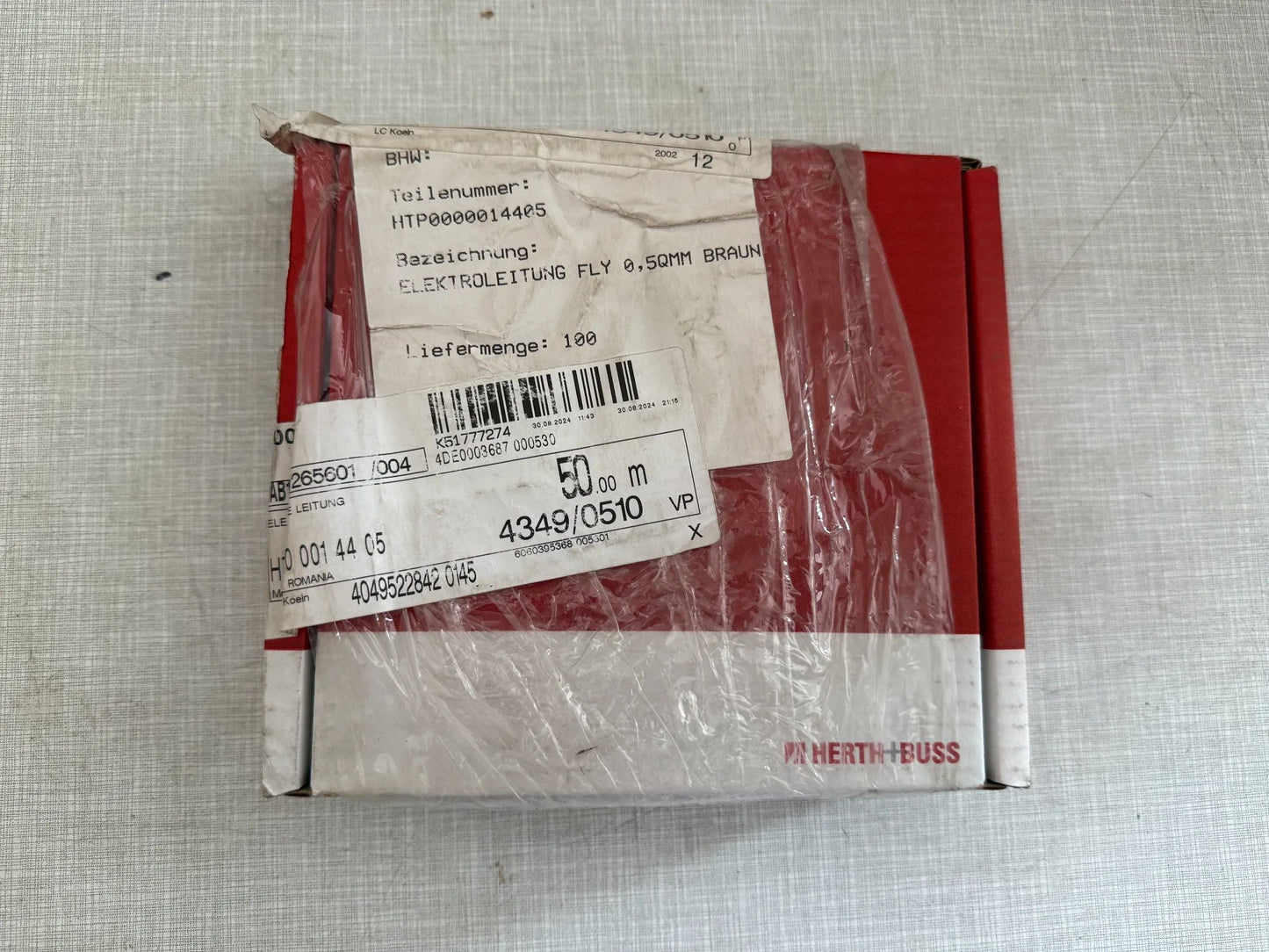 Original Herth+Buss Fahrzeugteile GmbH & Co. KG Elektrokabel 50m 51275105007 NEU