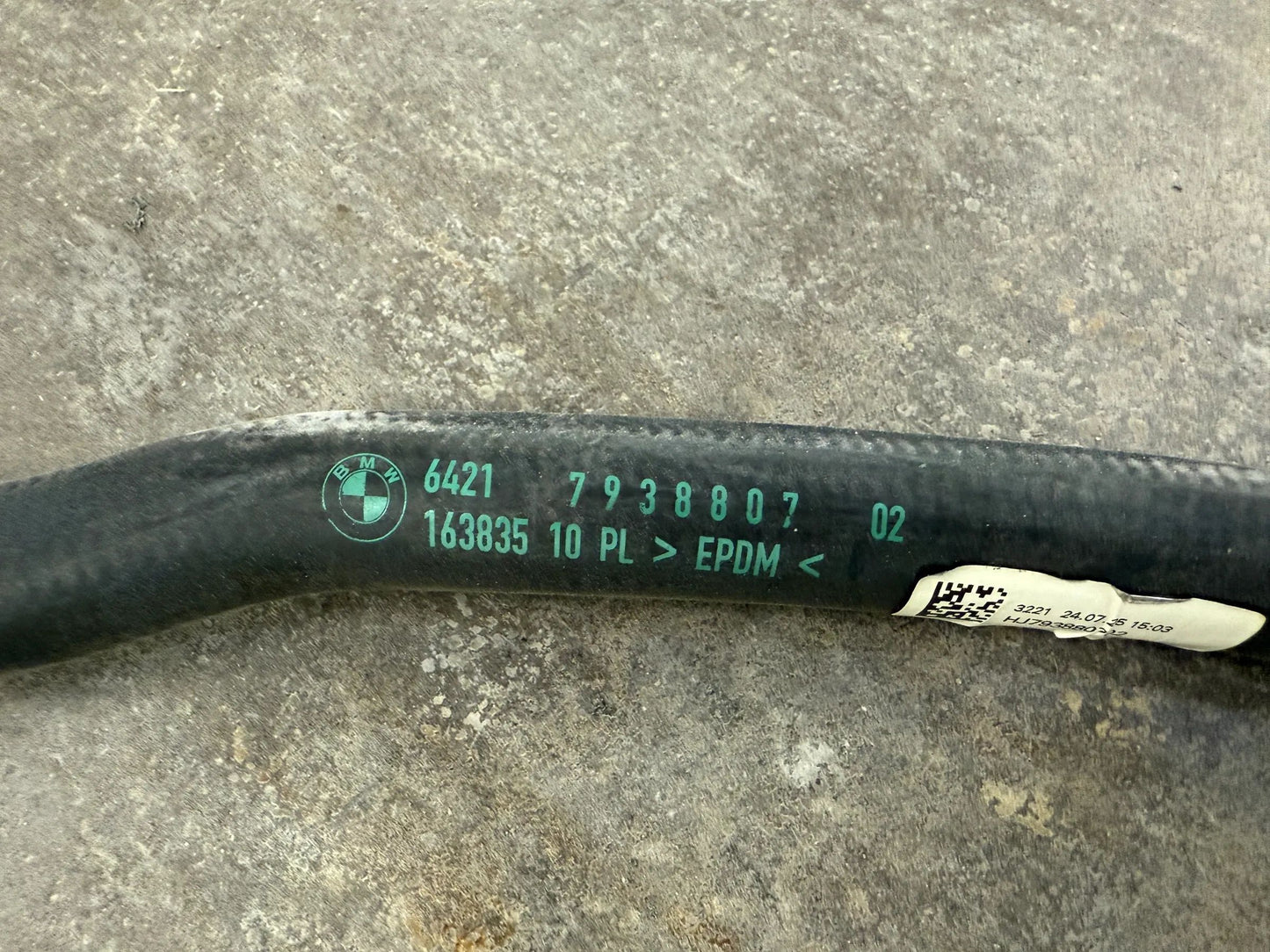 Original BMW Kühlmittelschlauch Rücklauf 7938807 NEU