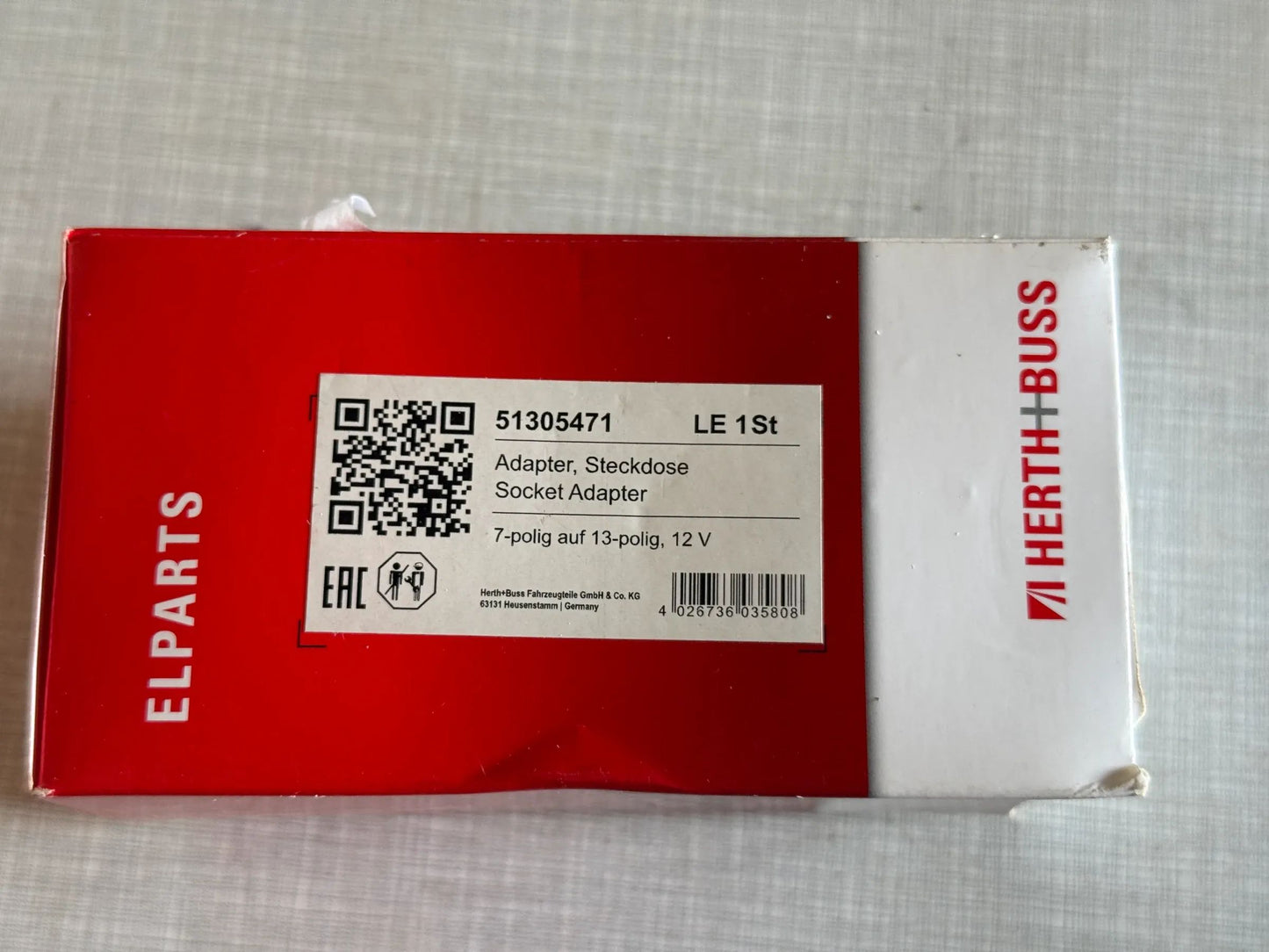 Original Herth+Buss Fahrzeugteile GmbH & Co. KG Anhänger-Adapter 51305471 NEU