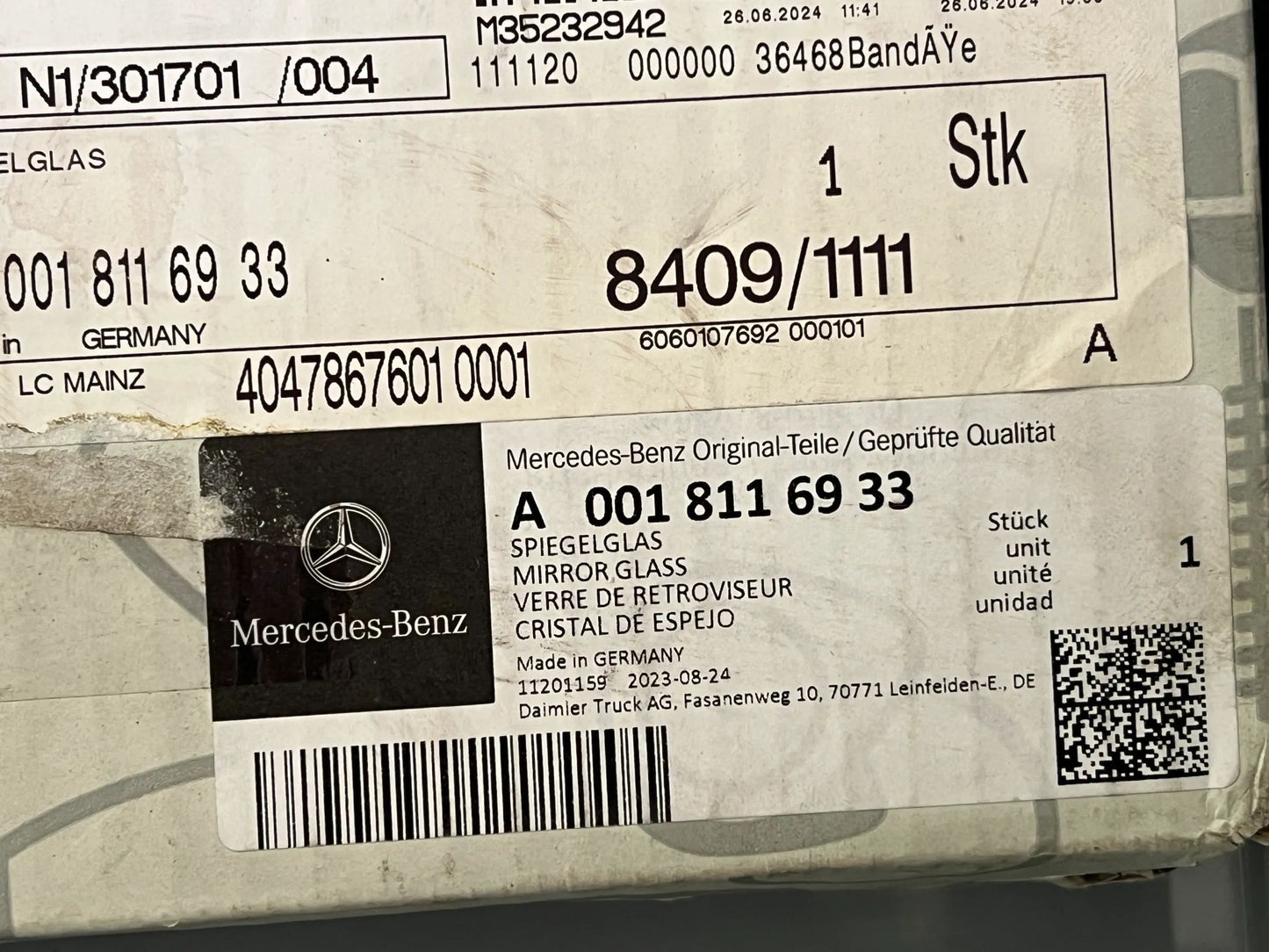 Original Mercedes-Benz Actros LKW A0018116933 Spiegelglas Glas NEU