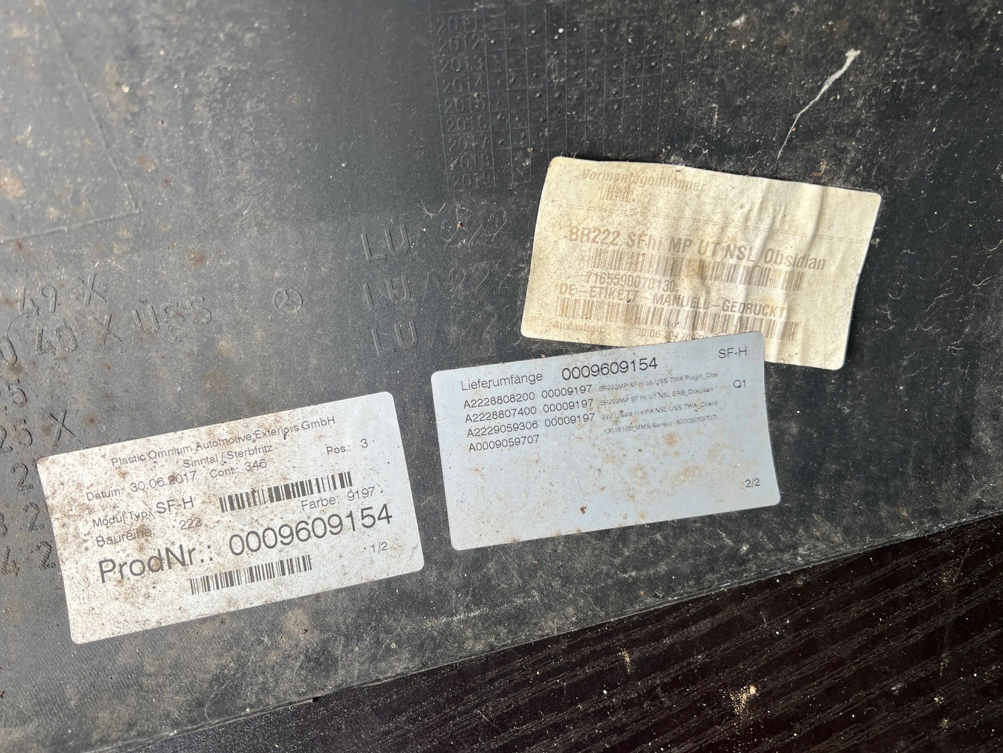 ORIGINAL MERCEDES-BENZ S-KLASSE W222, V222, X222 Stoßstange hinten A2228850025