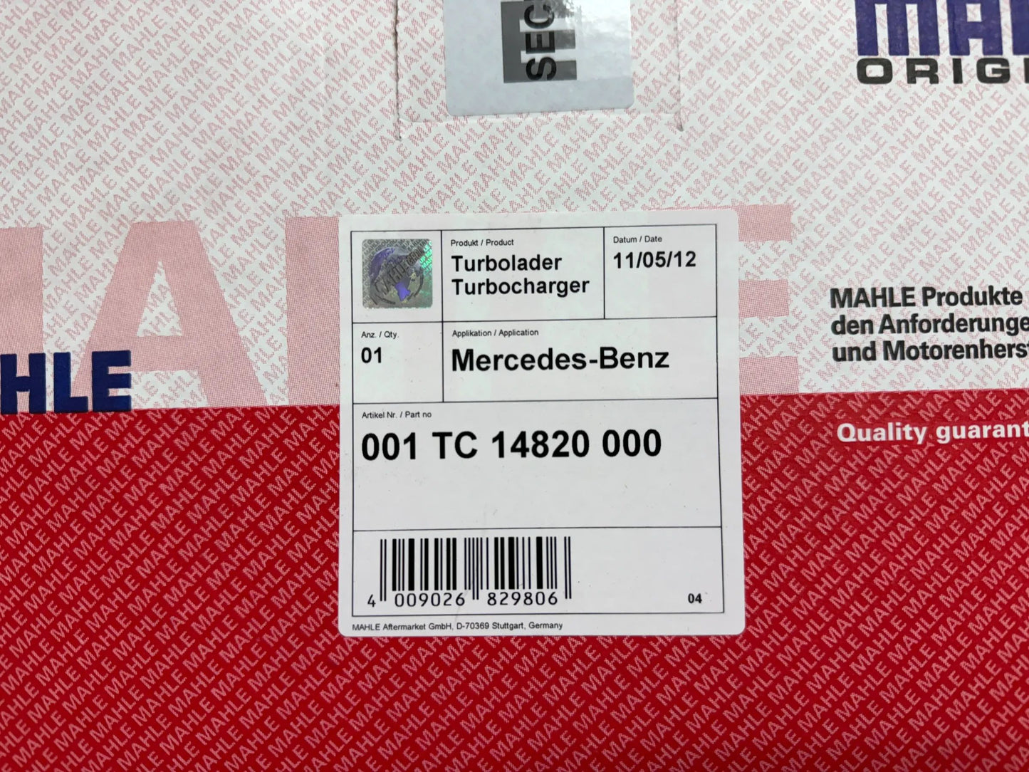 Original Mahle Mercedes Benz Turbolader 001TC14820000 NEU