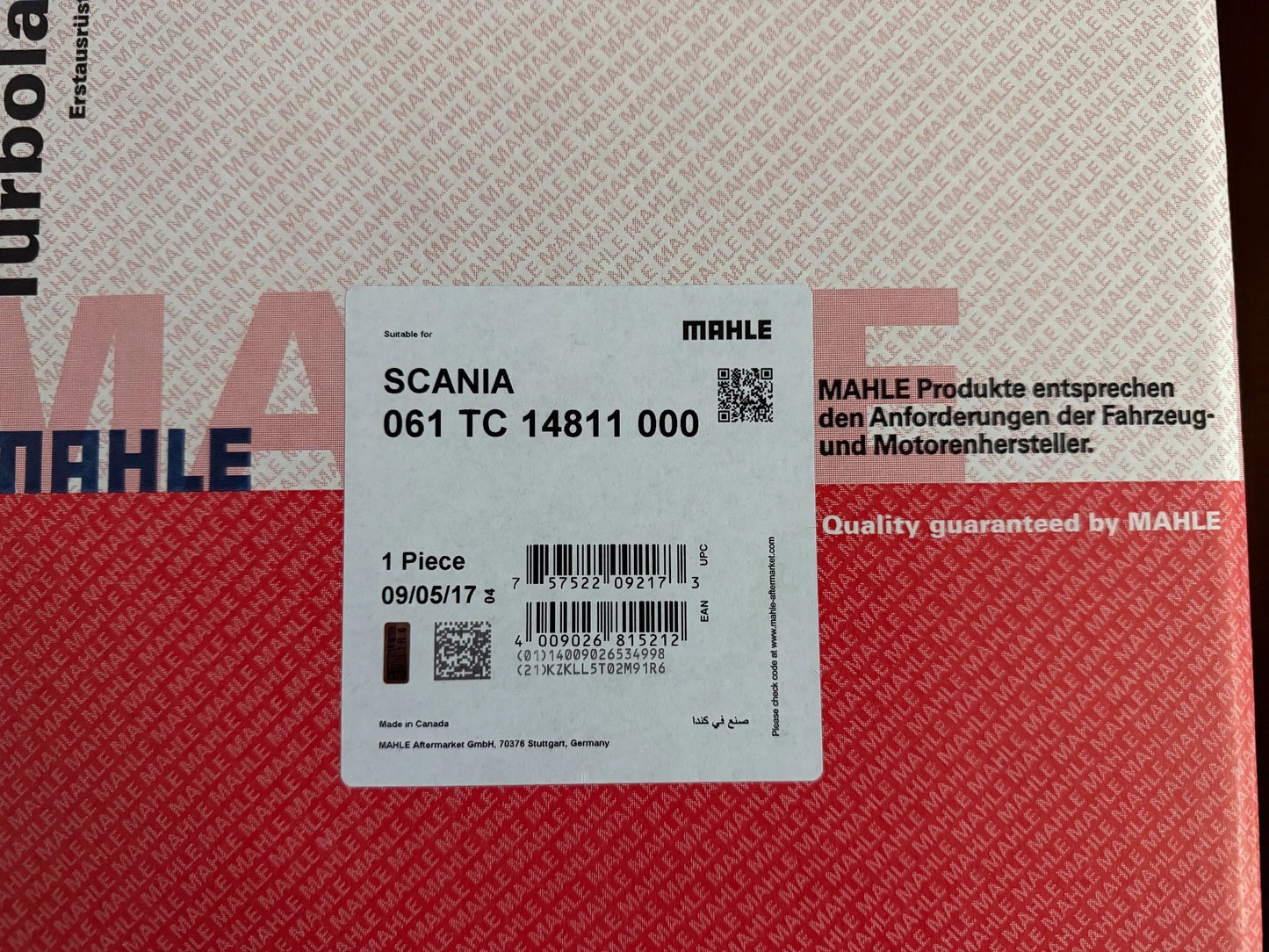 Original Mahle Scania Turbolader 061TC14811000 NEU