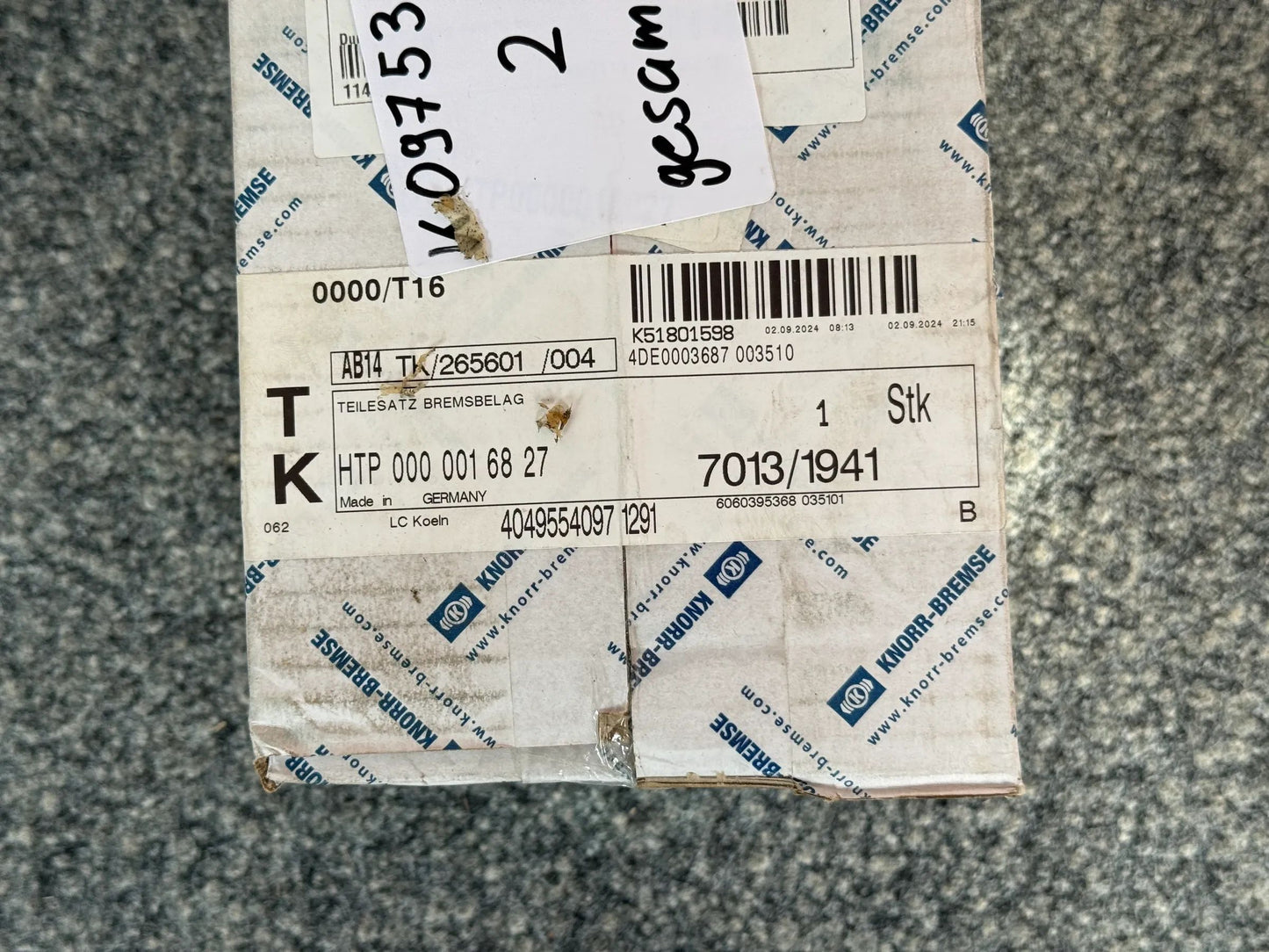 Original KNORR-BREMSE Bremsbelagsatz K097533K50 NEU