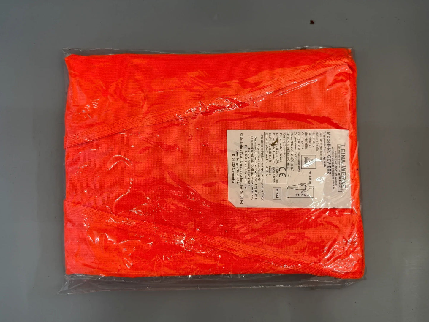 Original LEINA-WERKE GmbH Pannen-Warnweste DIN EN ISO 20471, orange GKV-002 NEU