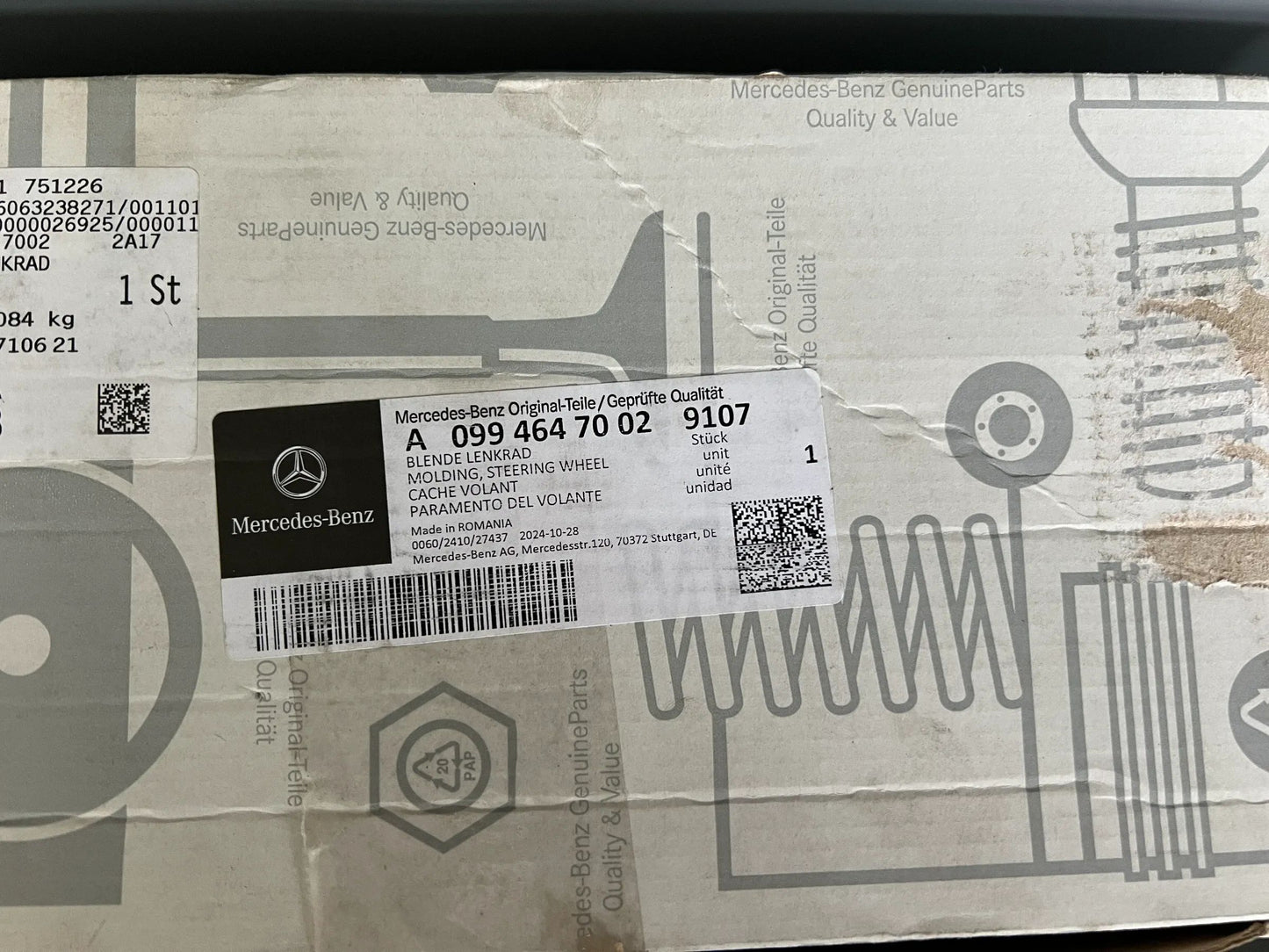 Original Mercedes-Benz Lenkrad Blende A0994647002 9107 NEU