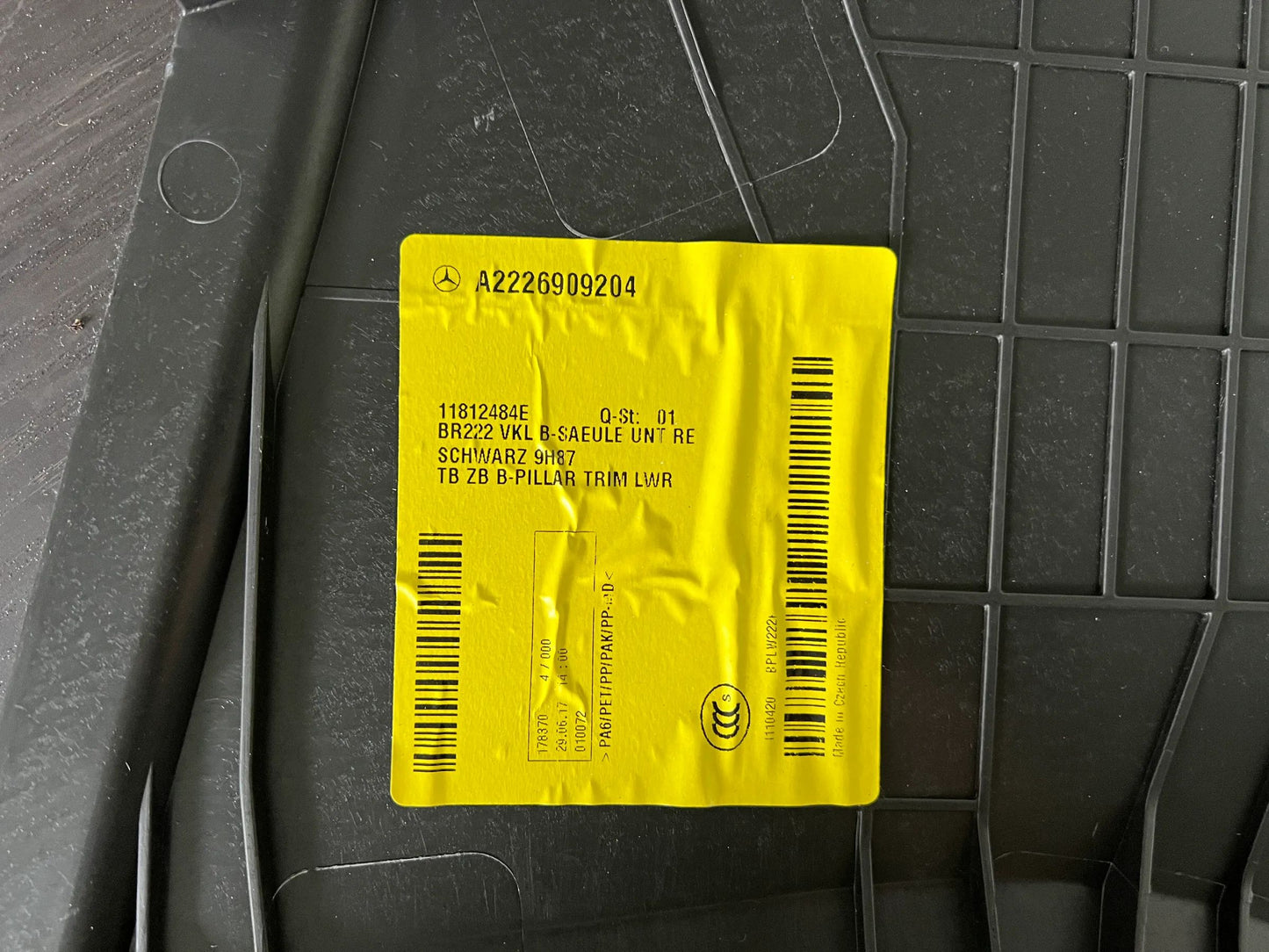 Mercedes-Benz S-Klasse W222 Verkleidung B-Säule unten rechts A2226904425 NEU