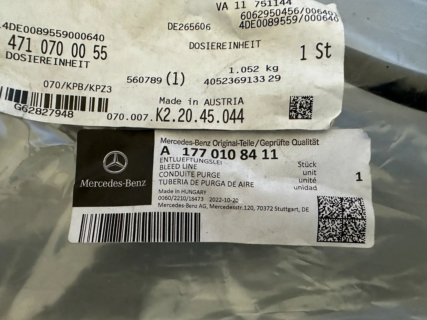 Original Mercedes Benz A-Klasse W176/177 Entlüftungsleitung A1770108411 NEU