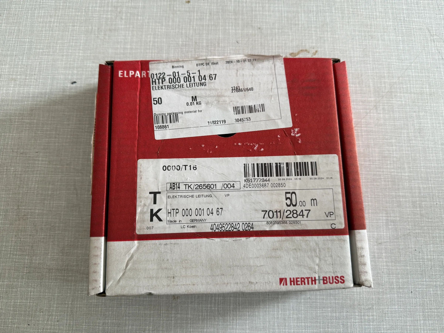 Original Herth+Buss Fahrzeugteile GmbH & Co. KG Elektrokabel 50m 51275106005 NEU