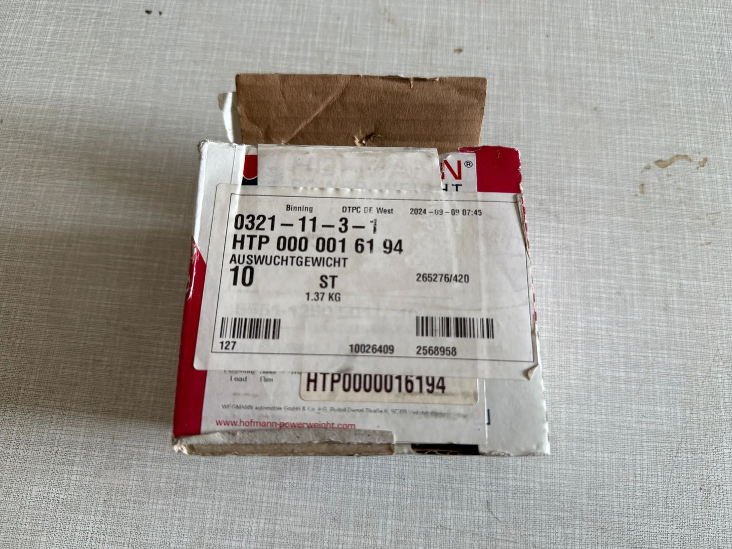 Original WEGMANN automotive GmbH Klebegewicht Typ 551, 125g, Blei, Silber 10st