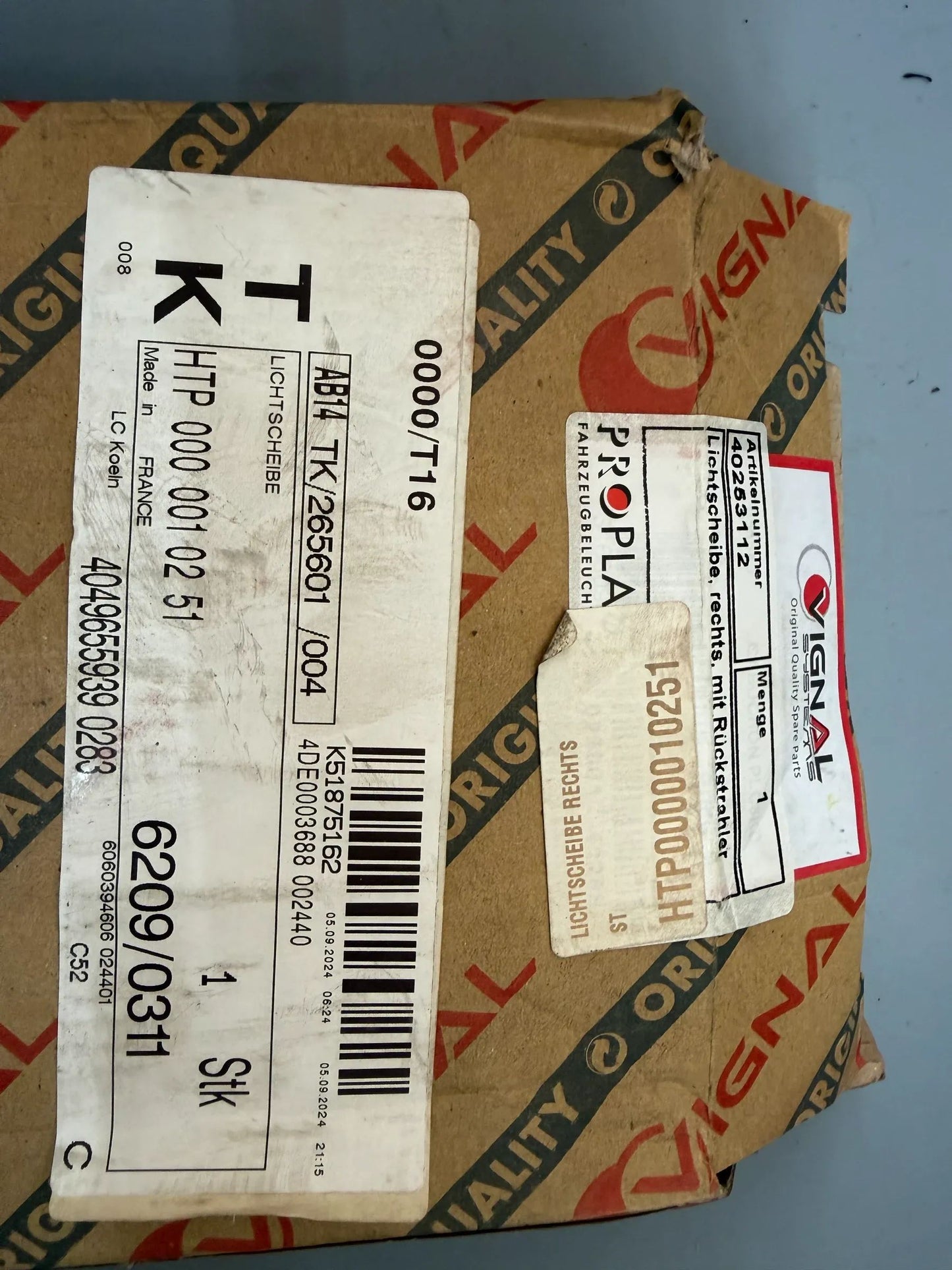 Original PROPLAST Fahrzeugbeleuchtung GmbH Lichtscheibe Rechts 40253112 NEU