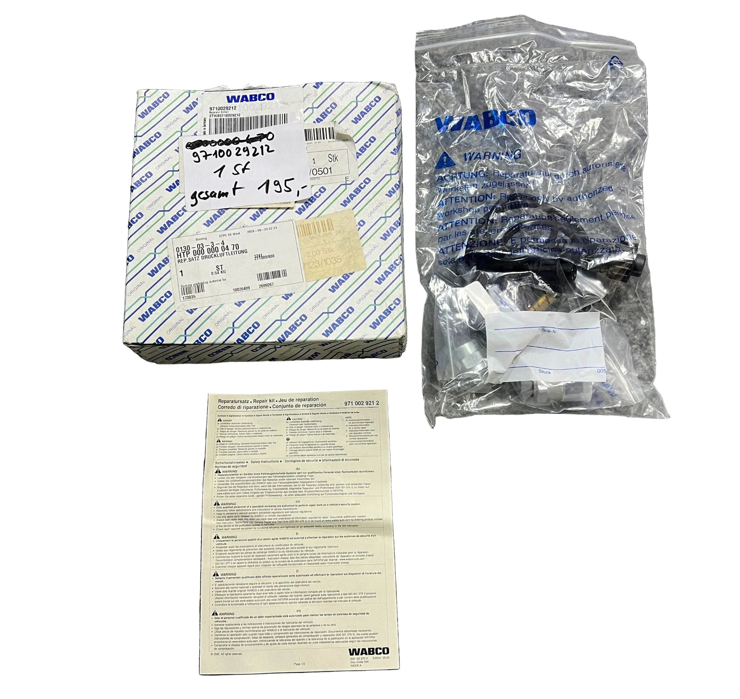 Original WABCO Reparatursatz (Repair Kit) Druckluftleitung 9710029212 NEU