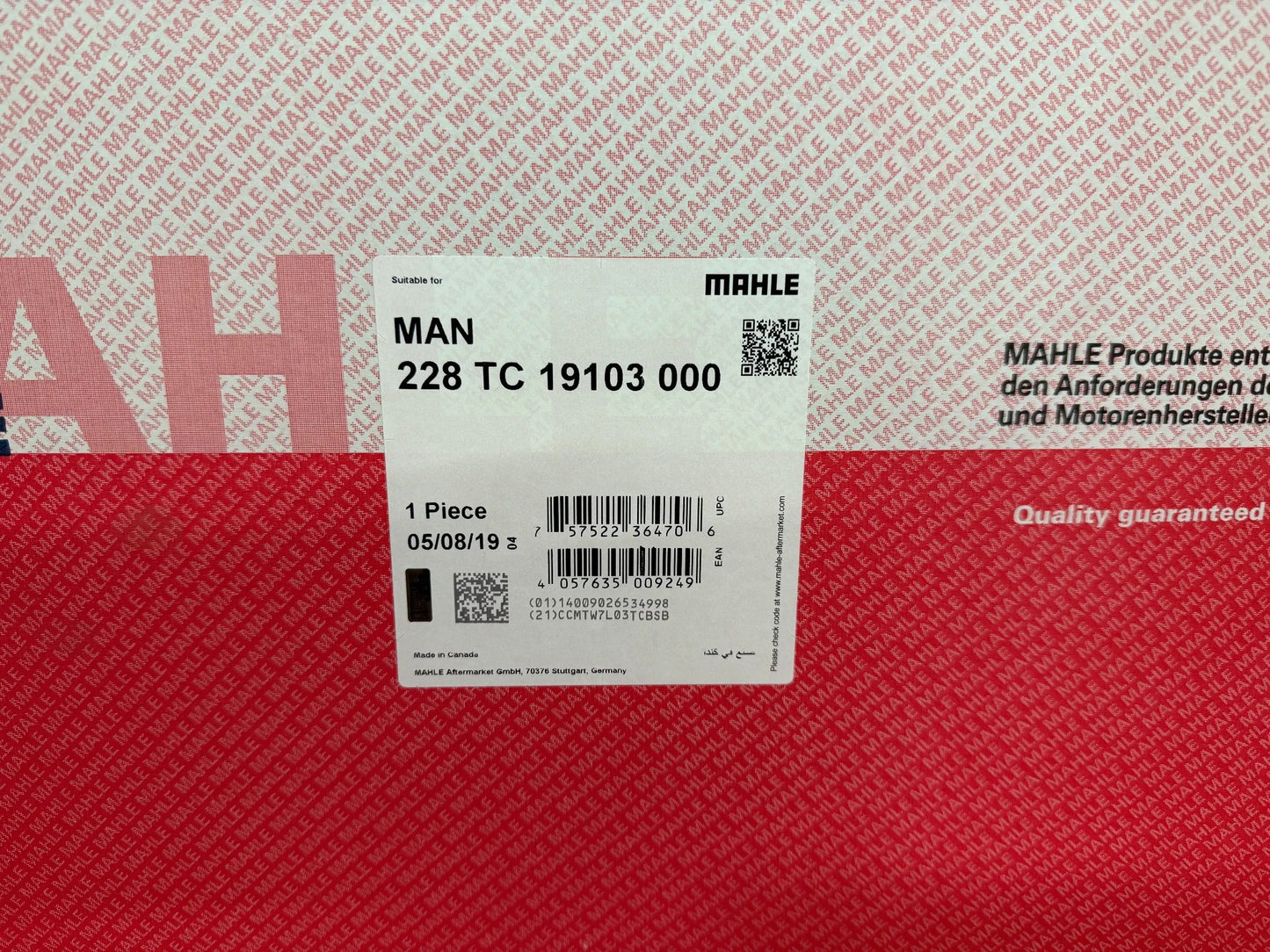 Original Mahle MAN Turbolader 228TC19103000 NEU