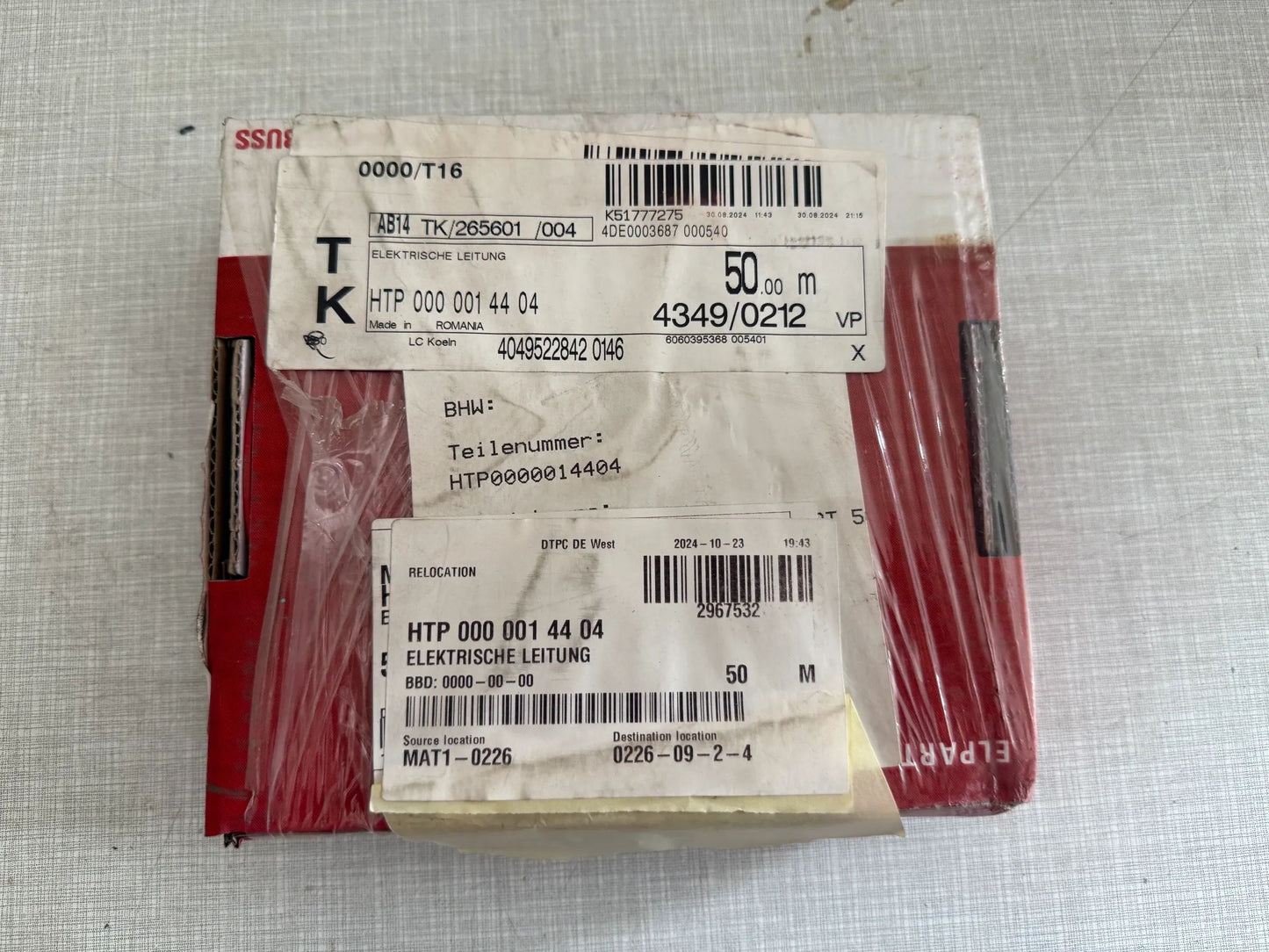 Original Herth+Buss Fahrzeugteile GmbH & Co. KG Elektrokabel 50m 51275105005 NEU