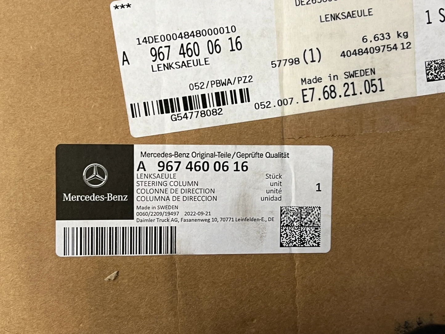 Original Mercedes-Benz Lenksäule A9674600616 NEU