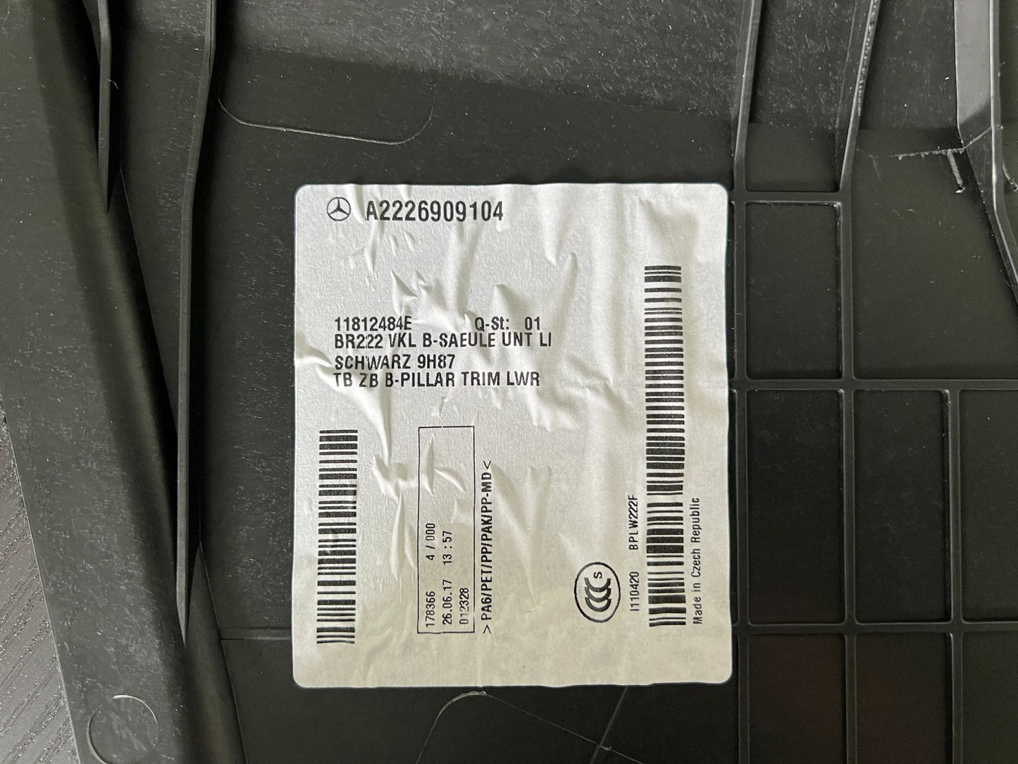 Mercedes-Benz S-Klasse W222 Verkleidung B-Säule unten links A2226904325 NEU